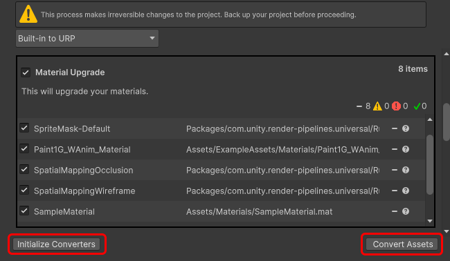 Initialize converters