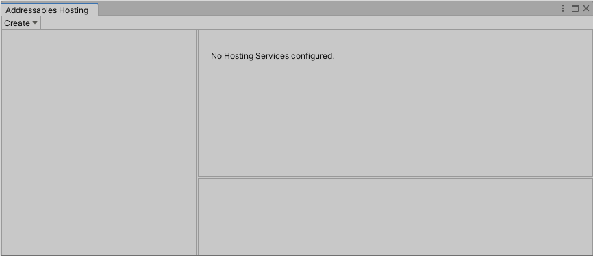 The Addressables Hosting window.
