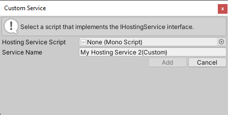 Adding a custom Asset Hosting Service.