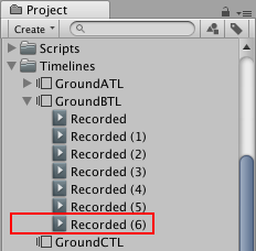 The new "Recorded (6)" recorded clip appears in the Project window after you save the Scene or Project